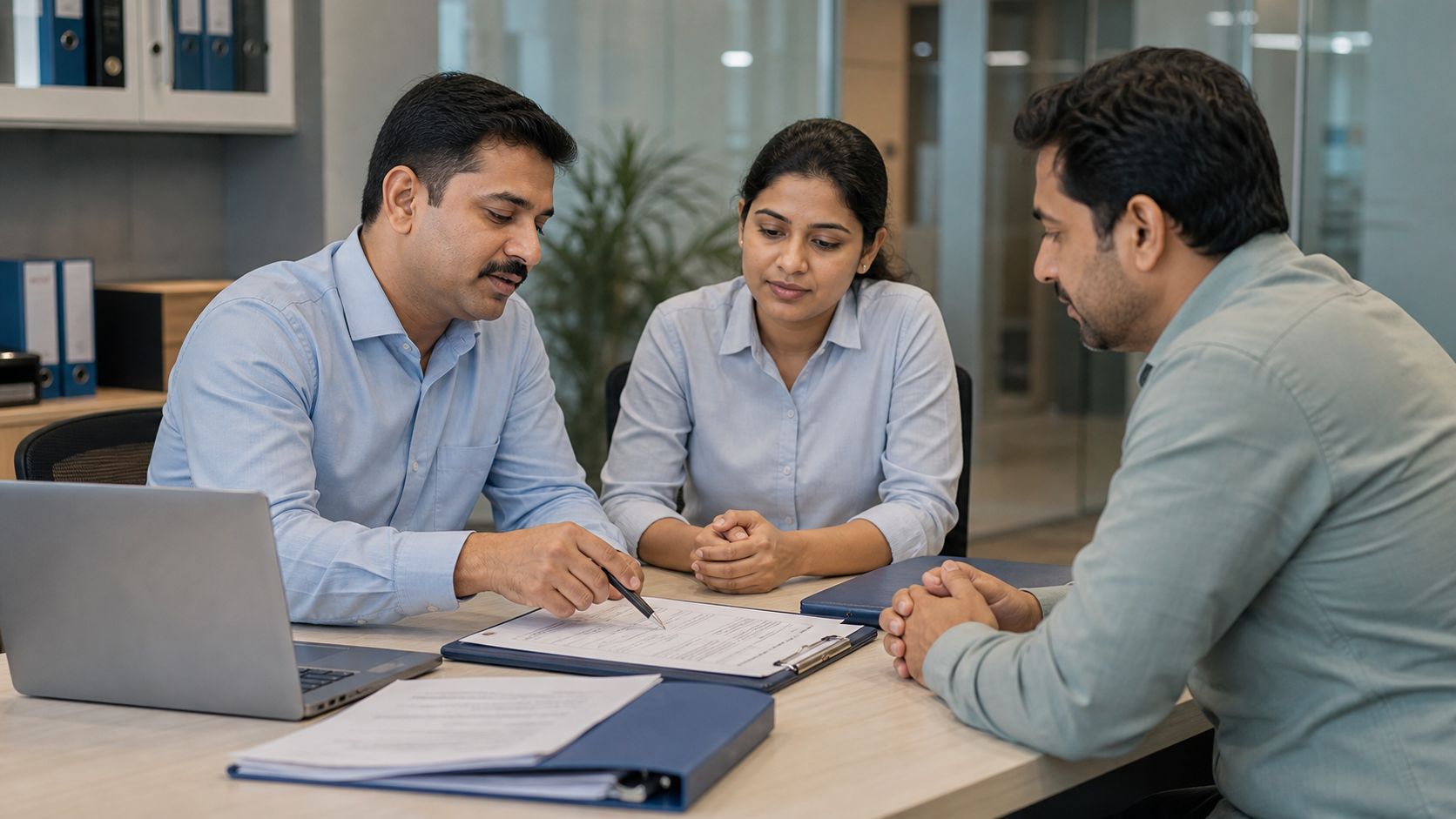 Indian claims support team assisting a client